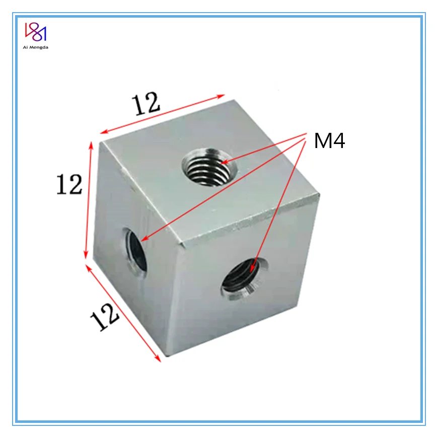 12x12x12mm  Six Sided Fixed Block Square Nut Acrylic Plate Connecting Block Chassis Accessory Block Plate Link Block