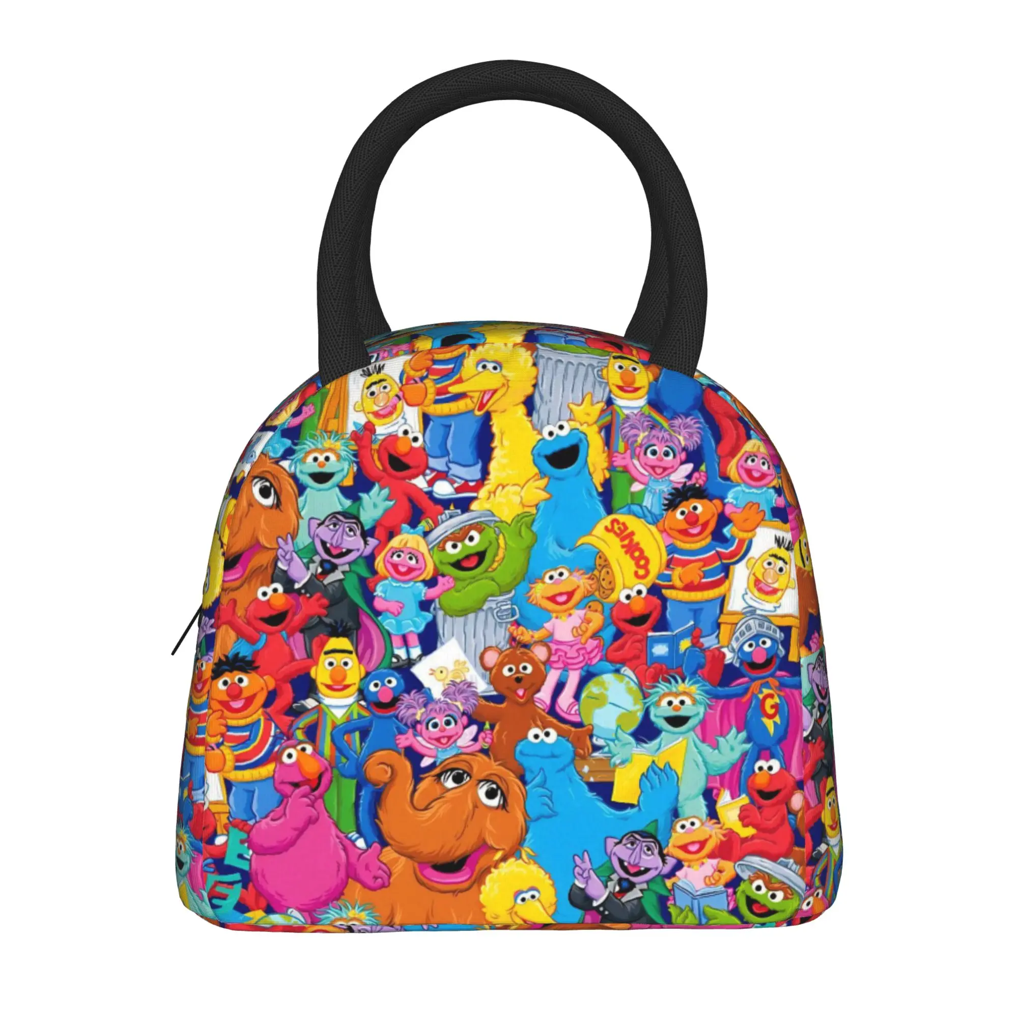 Sesames Streets Isolierte Lunchtasche, Thermotasche, wiederverwendbar, Essensbehälter, Elmo Friends, hohe Kapazität, Lunchbox, Tragetasche, Lebensmitteltasche, Arbeitstasche – Detail 2