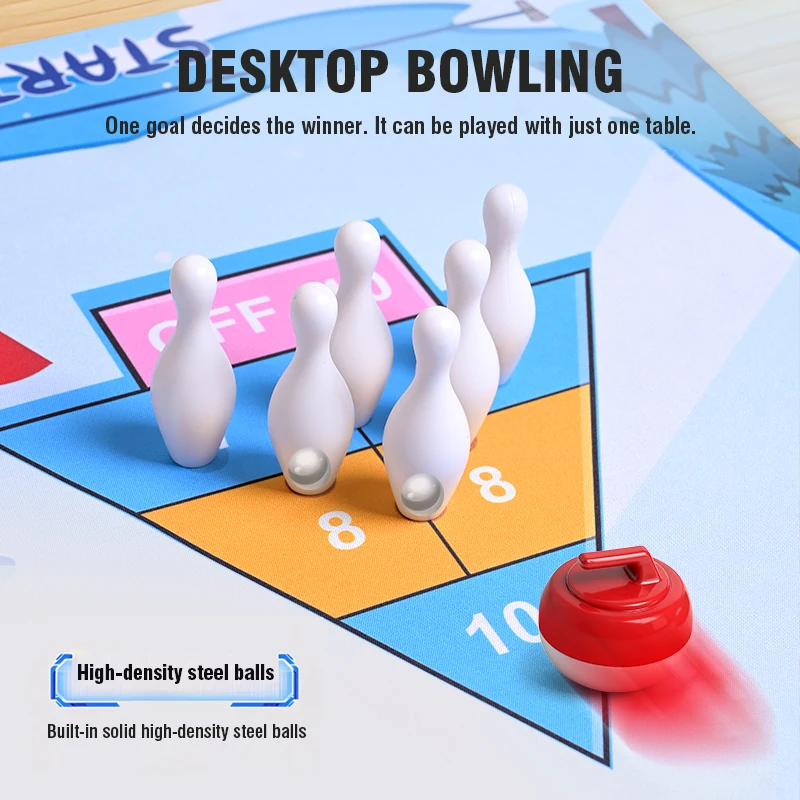 Table Curling Board Games for Family Interactive Tabletop Bowling Curling Game Shuffleboard Developmental Game Educational Toy
