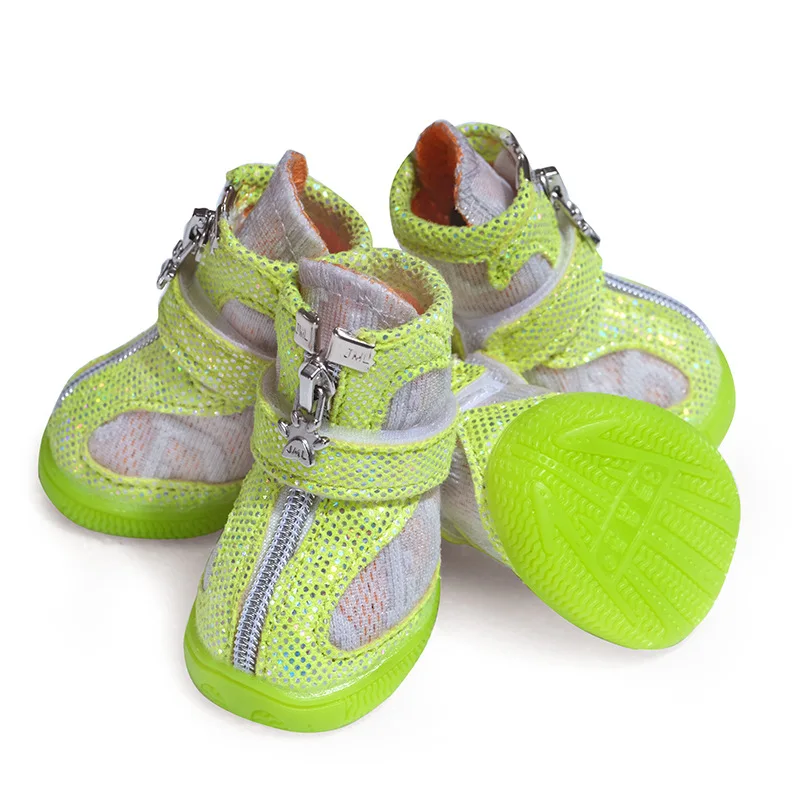 thumbnail image 1 of Zapatos para perros pequeños Bling, botas de malla transpirables para correr, zapatos antideslizantes para primavera y verano para mascotas, 1 of 4