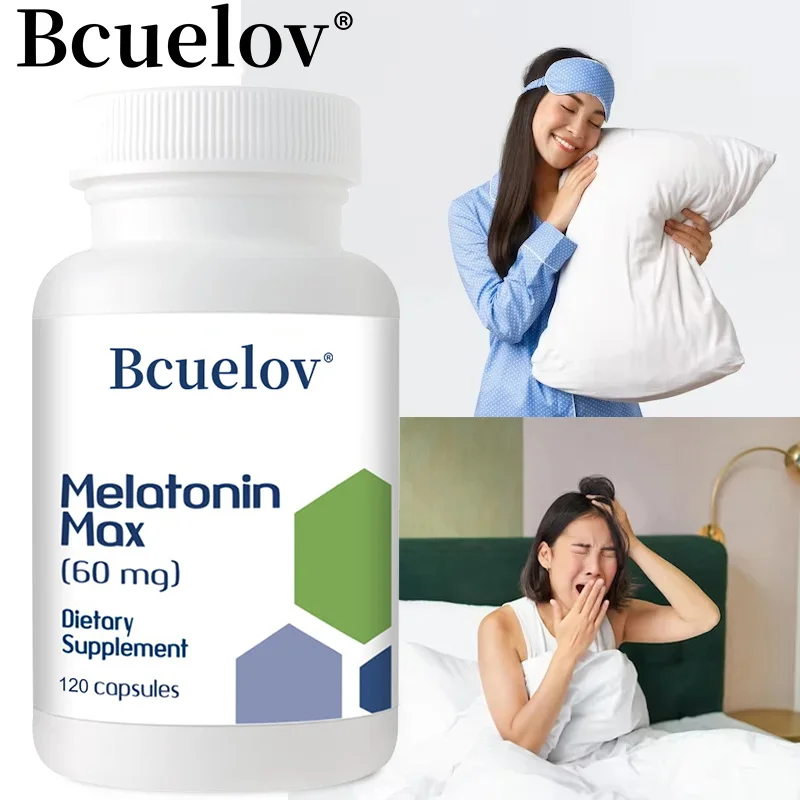 Melatonin Capsules - Relieve Insomnia, Help Improve Sleep Quality, Reduce Waking Time, Help Deep Sleep Beauty Healthy Food