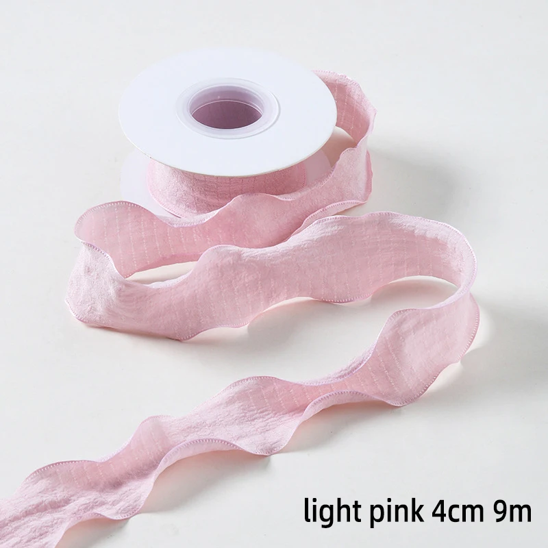 Candy Color Wavy Edge Yarn Ribbon for Gift Wrapping & DIY Crafts - 10 Yards