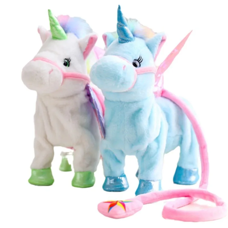 Unicorn Horse Plush Robot with Music 35cm Toys For Girls Kids Walk Talking Electric Children's Gifts