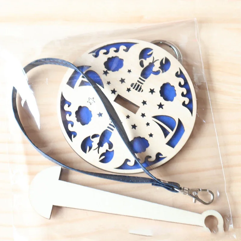 Leather Wristband Wooden Wool Ball Holder DIY Portable Handmade Hobbyist Wrist Yarn Holder Wool Clip Spinning Knitting Tools
