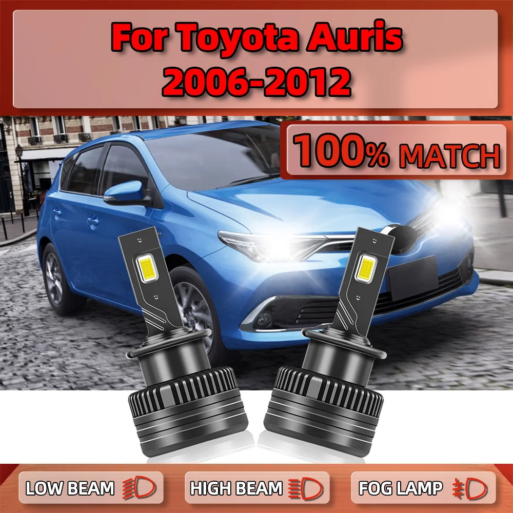 

25000LM Canbus LED Headlight 120W Turbo Lamps 6000K Car HID Xenon Lights 12V For Toyota Auris 2006 2007 2008 2009 2010 2011 2012