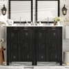 48" Vintage Style Small Bathroom Vanity Combo With Double Vanities (separate), Double Ceramic Sinks, Storage Shelf Amd Soft Clos 1