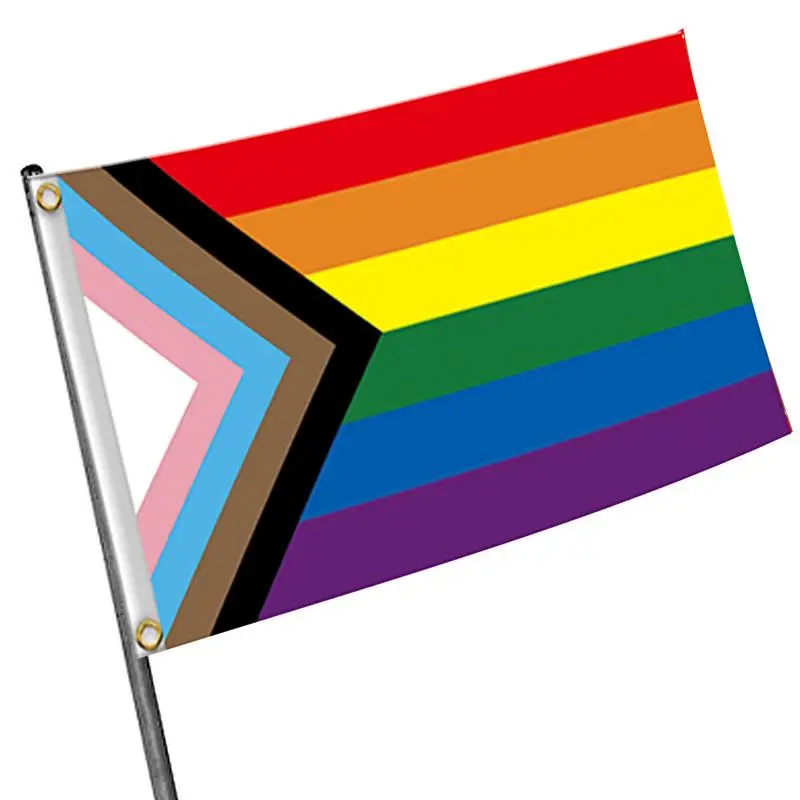 Bandiera Gay 3 X5Ft Bandiera Da Giardino Lgbt Per Gay Pride Rainbow Double Side Progress Pride Flag Lesbiche Gay Transgender Durevole Colorato
