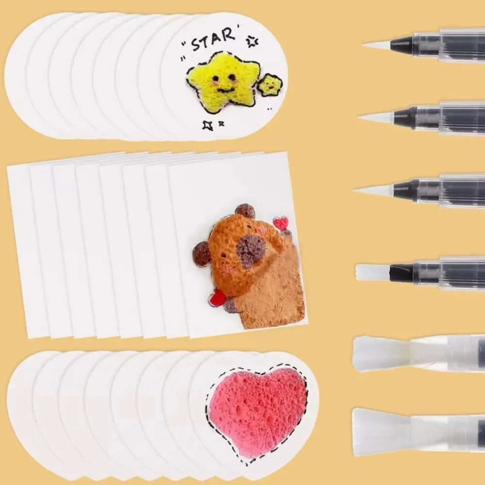 10Pcs 푹신한 질감 폼 질감 그림 종이 교육용 둥근 모양 그리기 스폰지 종이 아트 공예 Handmande