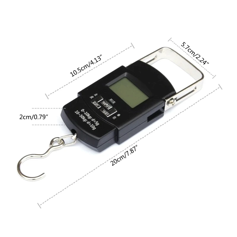 50kg/10g Mini Scale Electronic For Fishing Luggage Travel Weighting Portable Digital Kitchen Scales with Backlit LCD