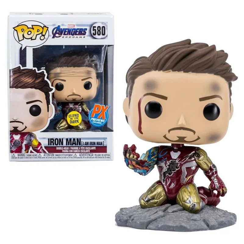 Funko Pop Hot Movies Figure Toys Endgame #580 I Am Iron Man Collection Action Figure Model Decoration Doll Toys Regali Per Bambini