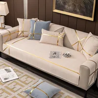 2024 New Gold Edge Sofa Cushion Universal Four Seasons Cover Fabric Seat Cushion Household Modern Simple Non Slip Sofa Towel 1