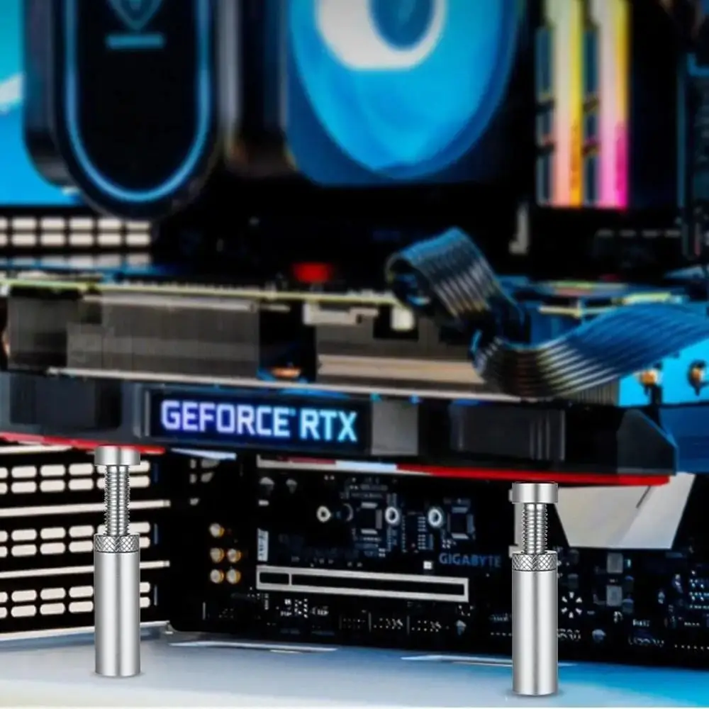 새로운 알루미늄 GPU 홀더 27-120mm 블랙 실버 텔레스코픽 회전 스탠드 수직 비디오 카드 홀더