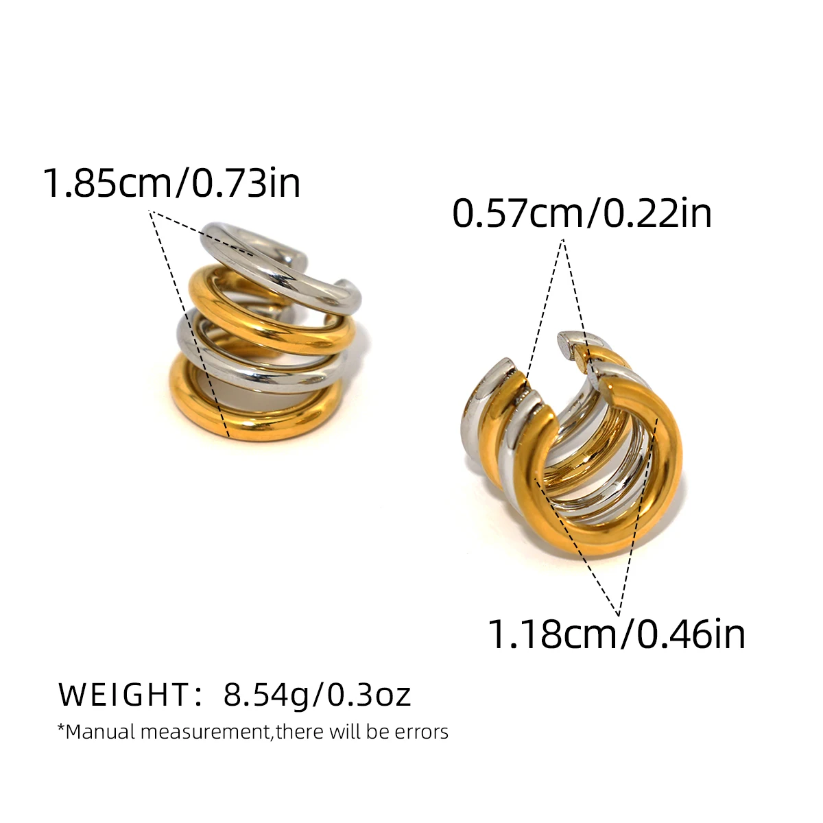 Edelstahl-Ohrclip, 18 Karat vergoldet, für Damen, wasserdicht, hochwertiger Damenschmuck für den täglichen Gebrauch, Urlaub am Meer usw – Detail 1