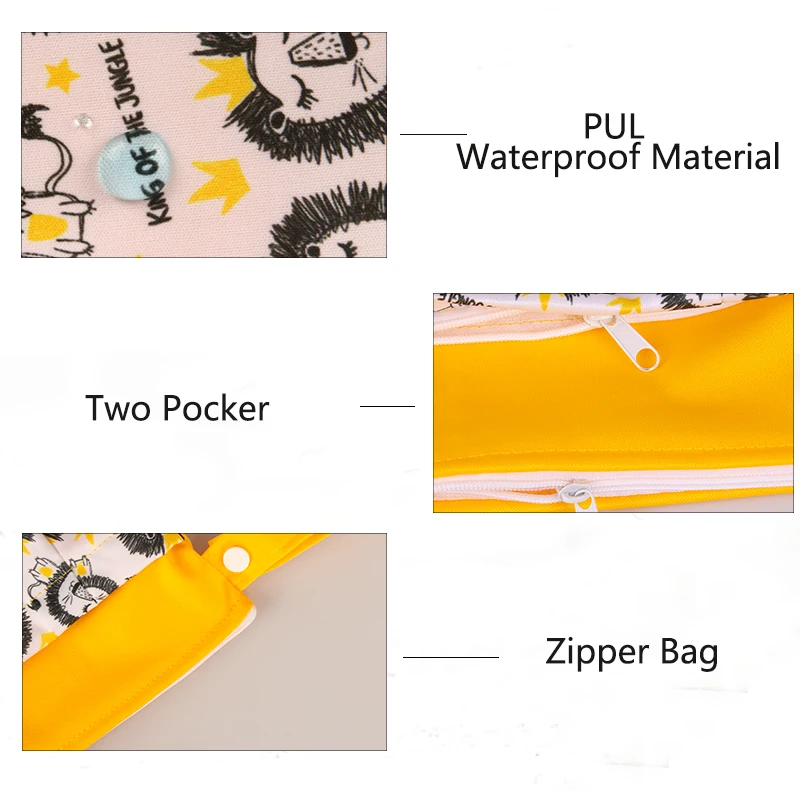 AIO 1Pcs Wet Dry Bag Diaper Bag Nappy Bag Insert Two Zippered Baby  Waterproof Reusable