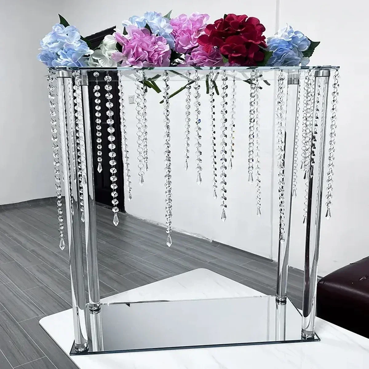 6pcs Wedding Table Party Clear Tall Acrylic Candelabra crystal 2