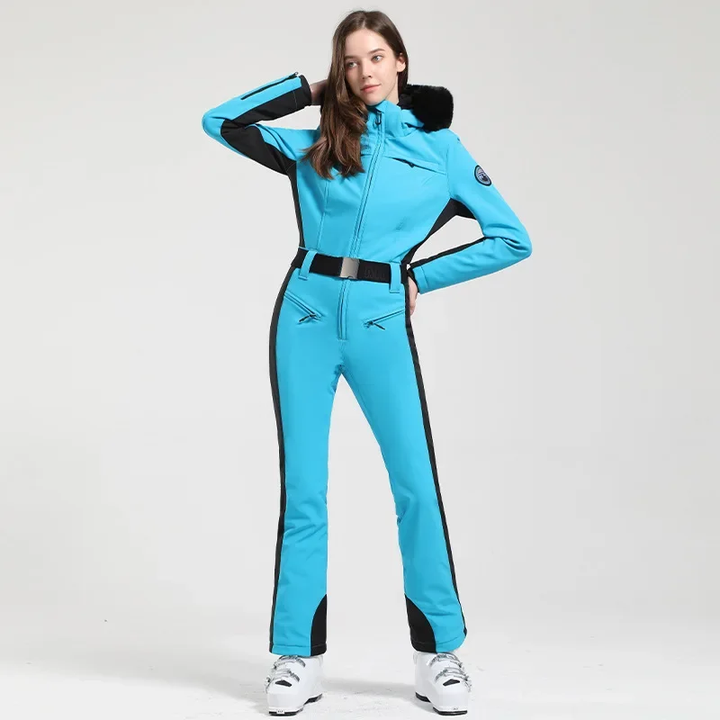 Winter Ski Suit New Winter One-Piece Ski Suits Thickened Thermal Overalls Snowboarding Jumpsuits
