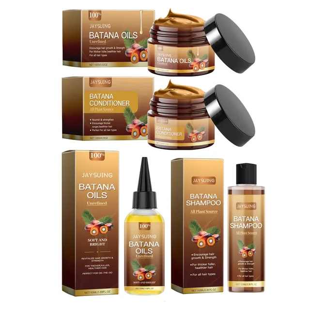 Hair Care Product Batana Oil Shampoo Conditioner Repair Split Ends Frizzy Damage Moisturize Smooth Shiny Keratin Hair Mask Serum 2