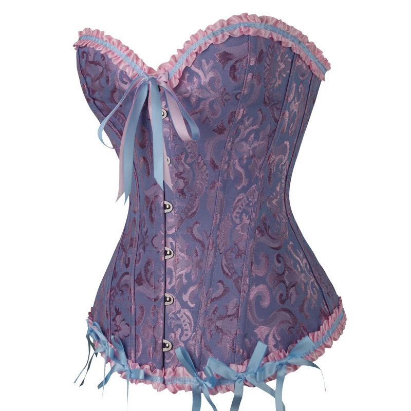 Waist Corset Women Bustier Overbust Sexy Lace up Floral Lingerie Shapewear Vintage Victorian Fashion