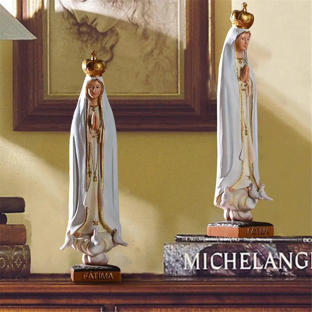 Description Picture 4 of itemLady Of Fatima Holy Figurine Hand-Painted Lady Of Fatima Statue Religious Statue Sculpture Virgin Mary Religious Decoration