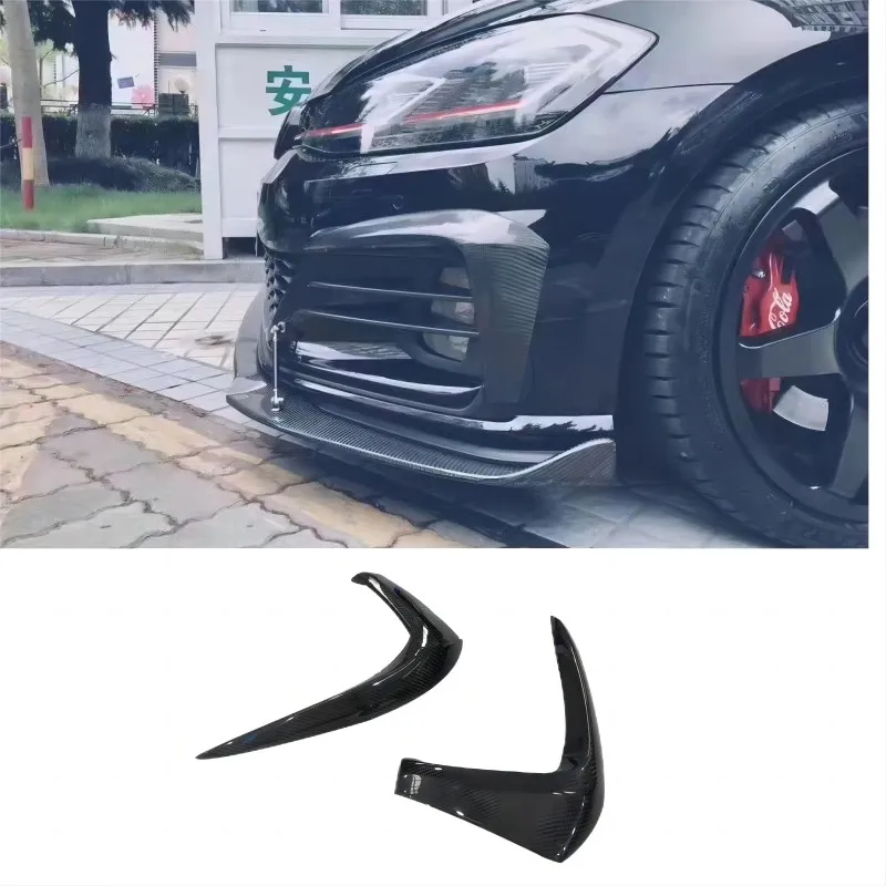 

Real Carbon Fiber Front Bumper Lip WK Splitters Wind Knife Flaps Apron FRP Fit For Volkswagen VW Golf 7.5 GTI 2018 2019 2020