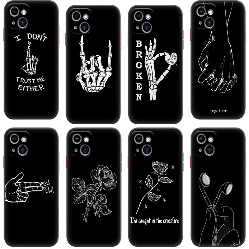 cases for iphone 11 Abstract Line Face art dark Phone Case for Iphone 14 13 12 Mini 11 Pro XS Max 7 8 6 6S Plus XR X SE 2020 2022 5 5S Black Cover phone cases for iphone xr