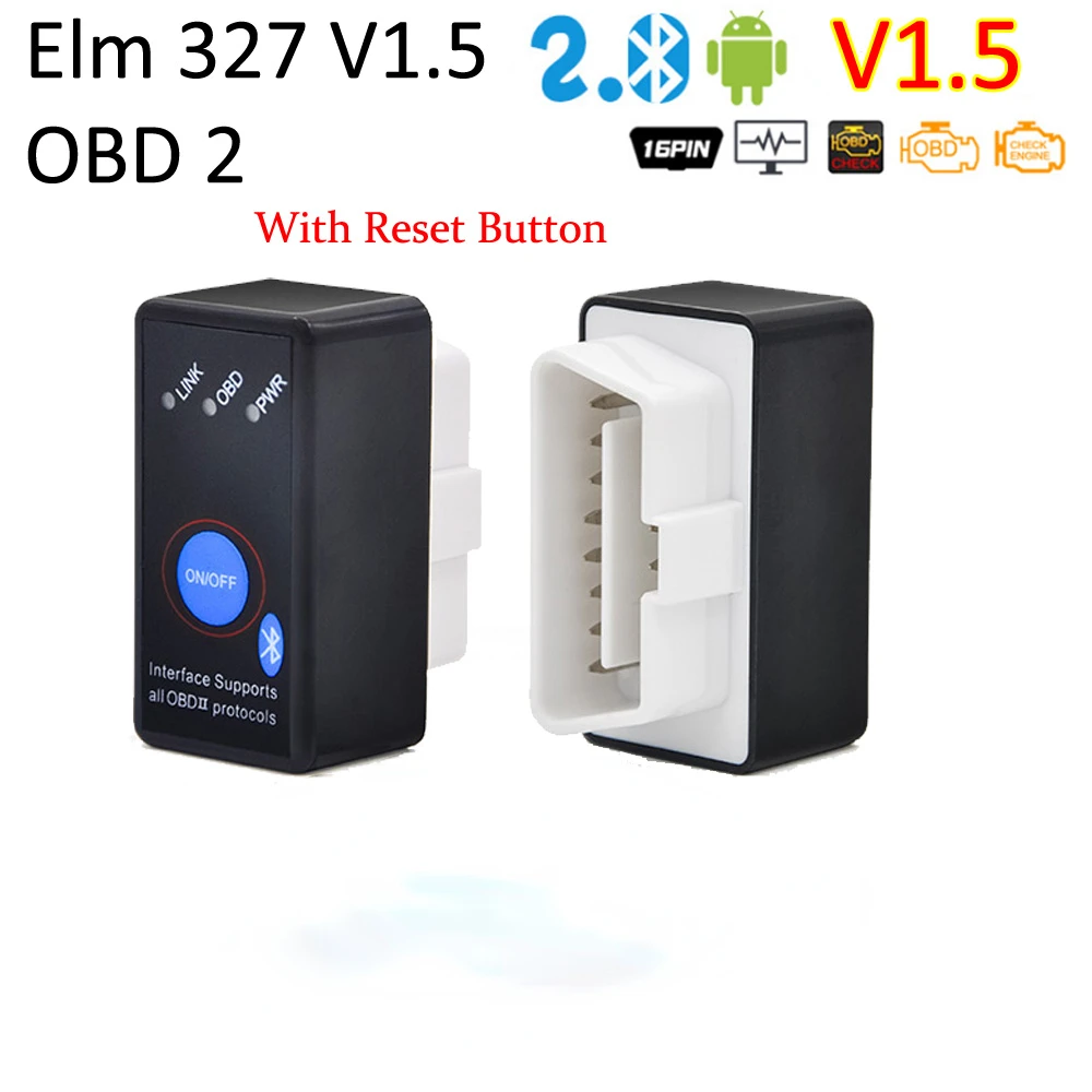 Super Mini Elm327 Bluetooth OBD2 V1.5 Elm 327 V1.5 OBD 2 Car Diagnostic-Tool Scanner Elm-327 OBDII Adapter Auto Diagnostic tool