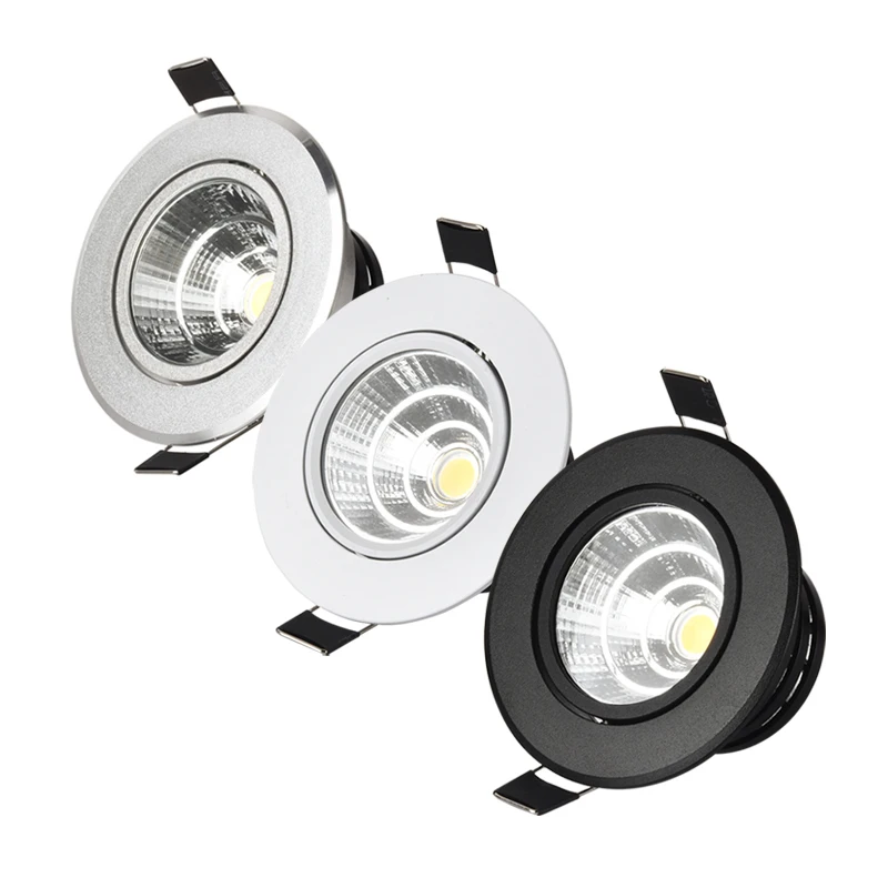 12V 3W COB Spot LED Downlight for Cabinet Ceiling Lighting 270-330lm Aluminum Cut Out Hole 68-75mm led downlight led spotlight