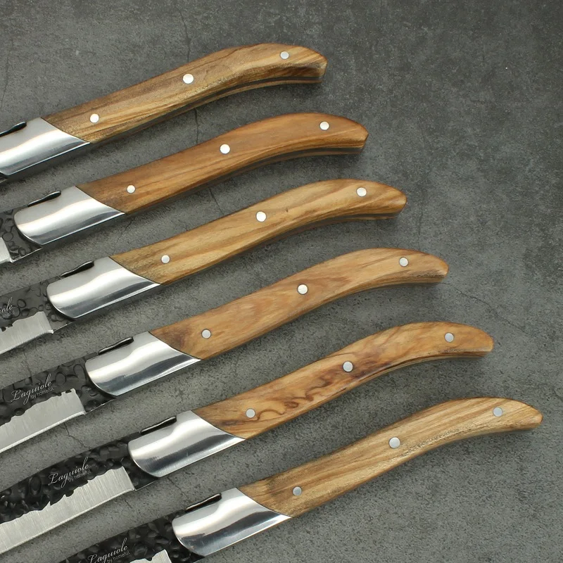 https://ae01.alicdn.com/kf/S338c33d871254e08902af204abc52bb2z/Laguiole-Steak-Knives-Olive-Wood-Handle-Dinner-Knifes-Handmade-Forged-Black-Hammer-Blade-Japanese-Wooden-Cutlery.jpg