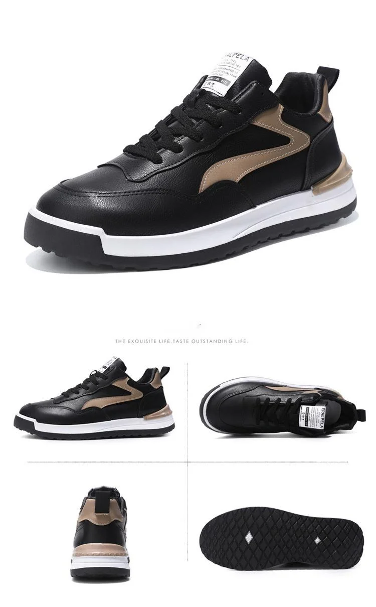Beliebte lässig-stilvolle Sneakers Schuhe aus gebürstetem Leder für Herren aus Strickgewebe, Läufer aus Mesh, Turnschuhe für Herren, Sport, Outdoor, Wandern_voghion.com