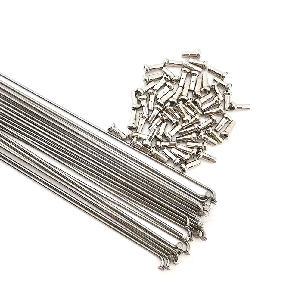 Bicycle Parts Bicycle Spokes HT 2.0 Round Spokes J-bend Straight Pull Head Silvery with Copper Cap