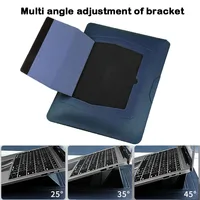 Étui en cuir PU pour ordinateur portable, housse de support, pochette pour hommes et femmes 13 14 15 15.6 16 pouces pour Macbook Air Samsung HP Lenovo 3
