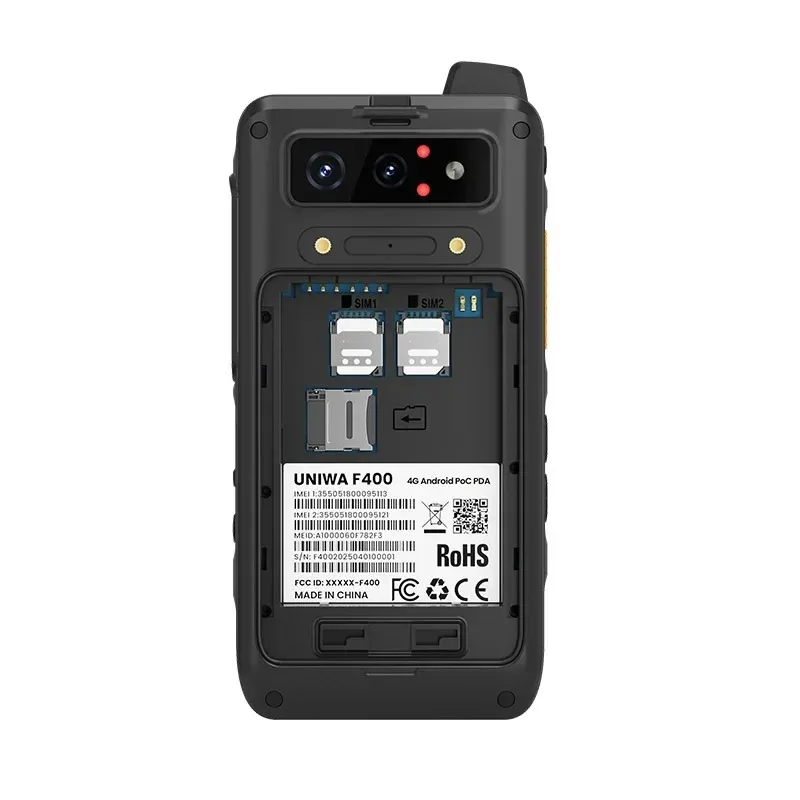 UNIWA F400 PoC Walkie Talkie Zello IP65 Smartphone Android 15 4350mAh 4.0 Inch 4G Global Range Walkie Talkie NFC