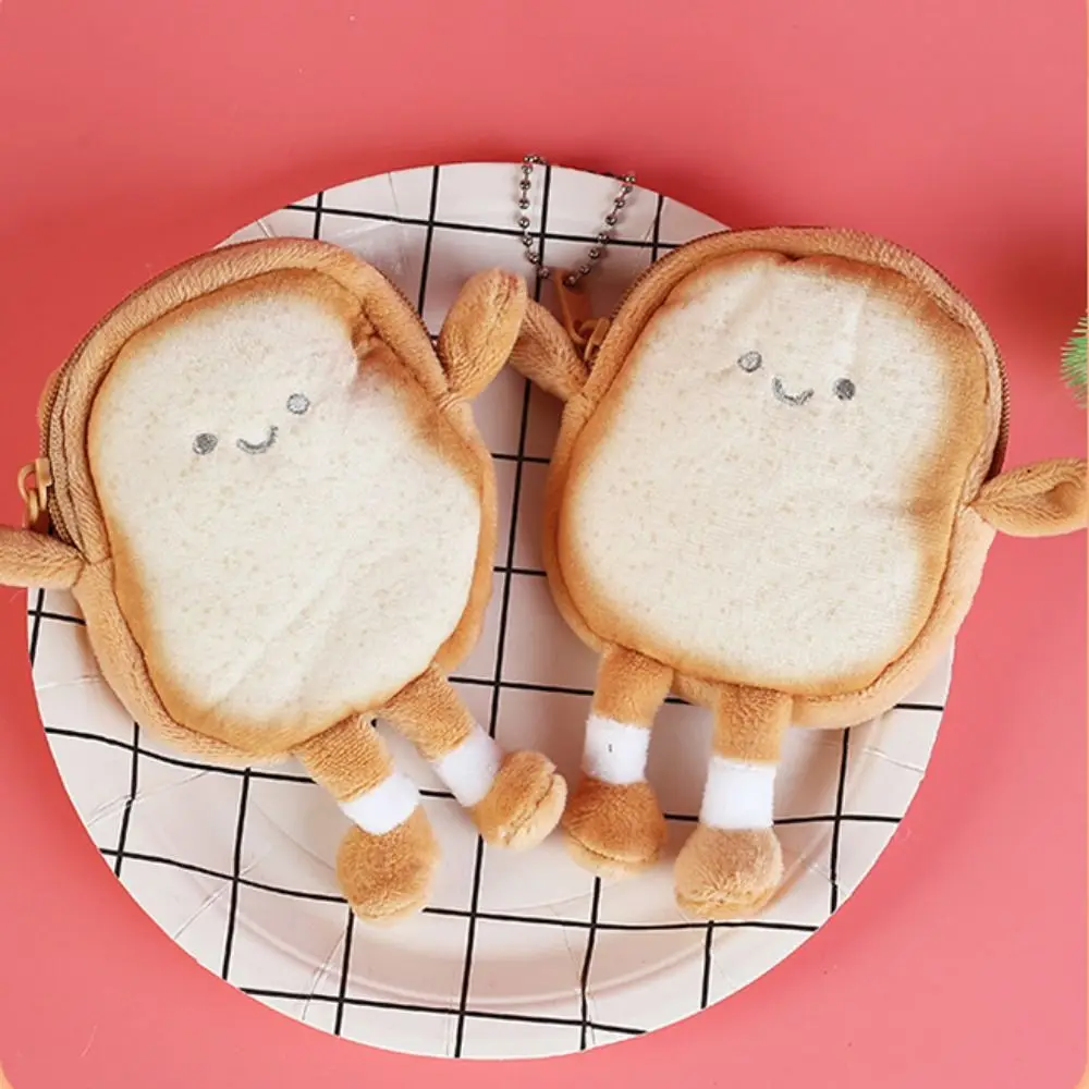 

Mini Toast Plush Coin Purse Lovely Small Pendant Toast Coin Purse Card Case Storage Bag Kid Wallet Girl