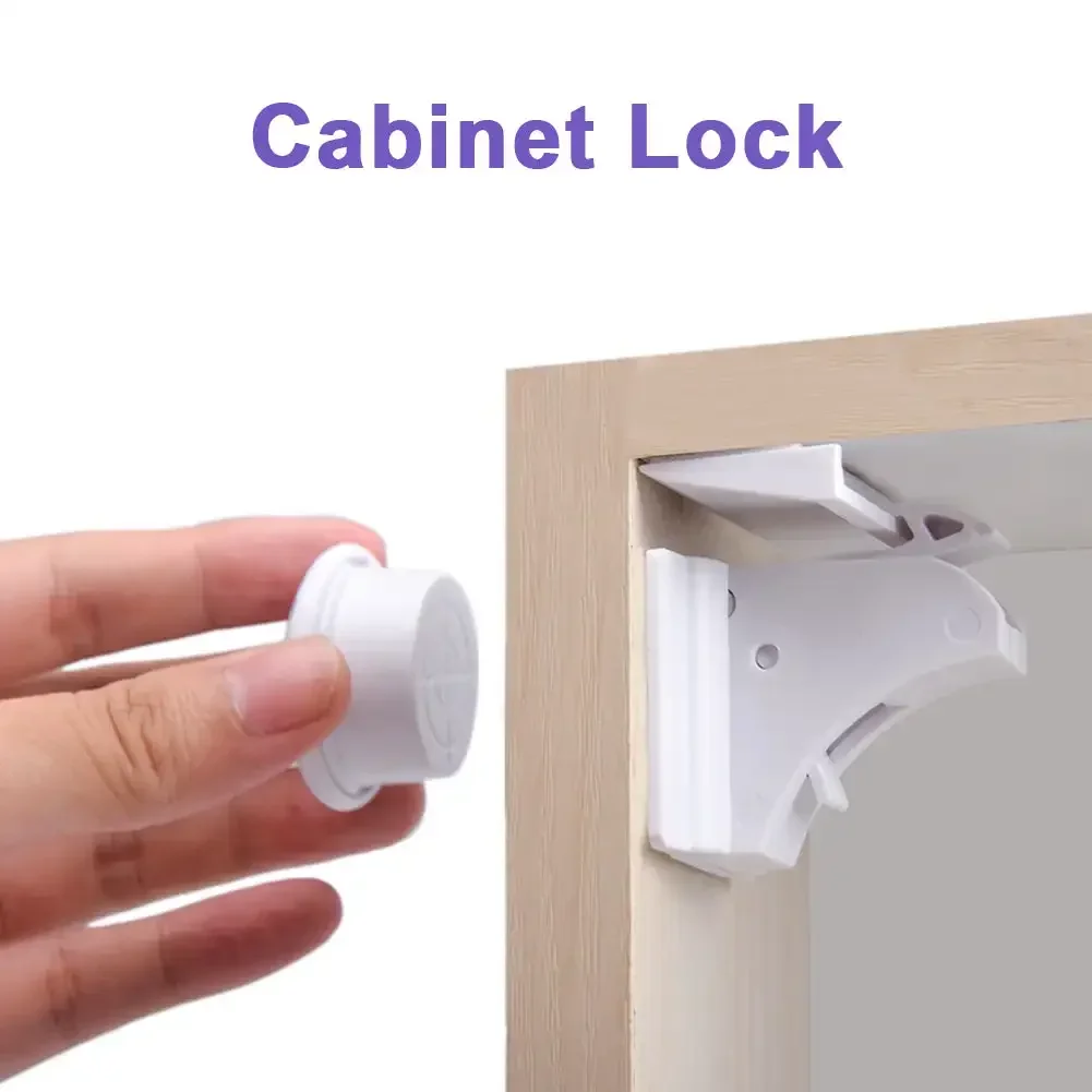 Cabinet Door Lock Drawer Lock Cabinet Magnetic Catch Magnetic Children's Lock Ideal Drawer & Cabinet Door Safety For Babies Toddlers & Children