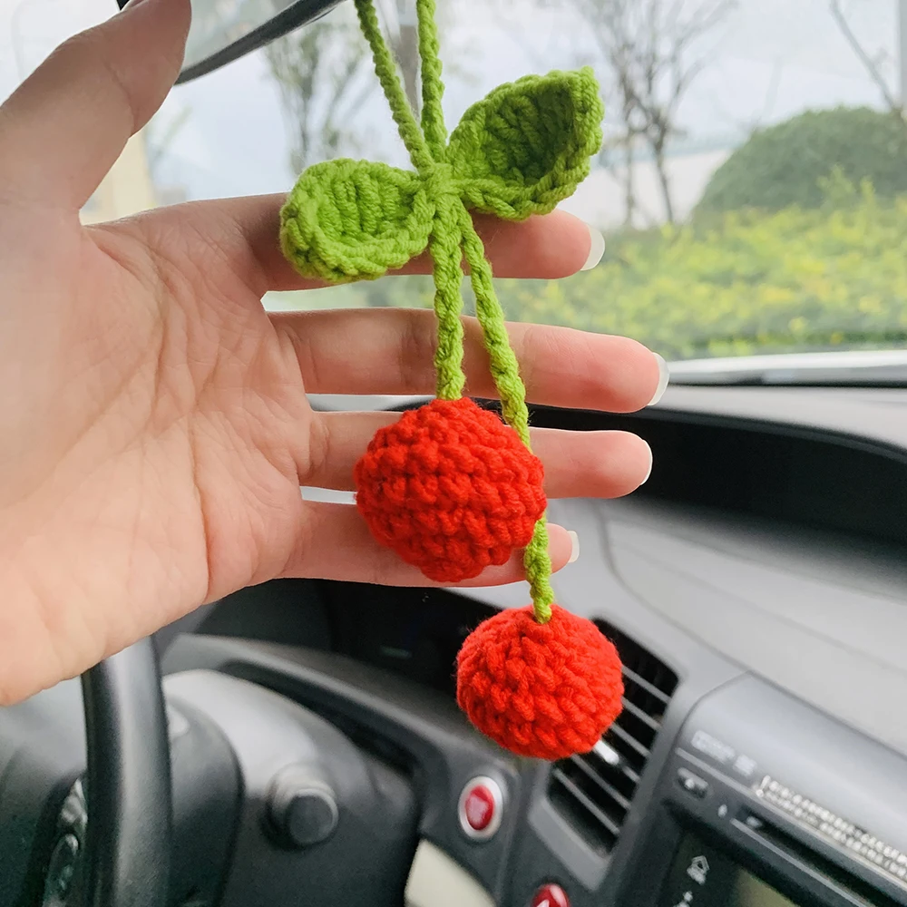 Rear View Mirror Hanging Accessories Car Rear View Mirror Hanging Pendant, Feather Dream Catcher Crystal Charm Bling Car Deco Accessories For Women (Red Car Bling Accessories Interior For Women