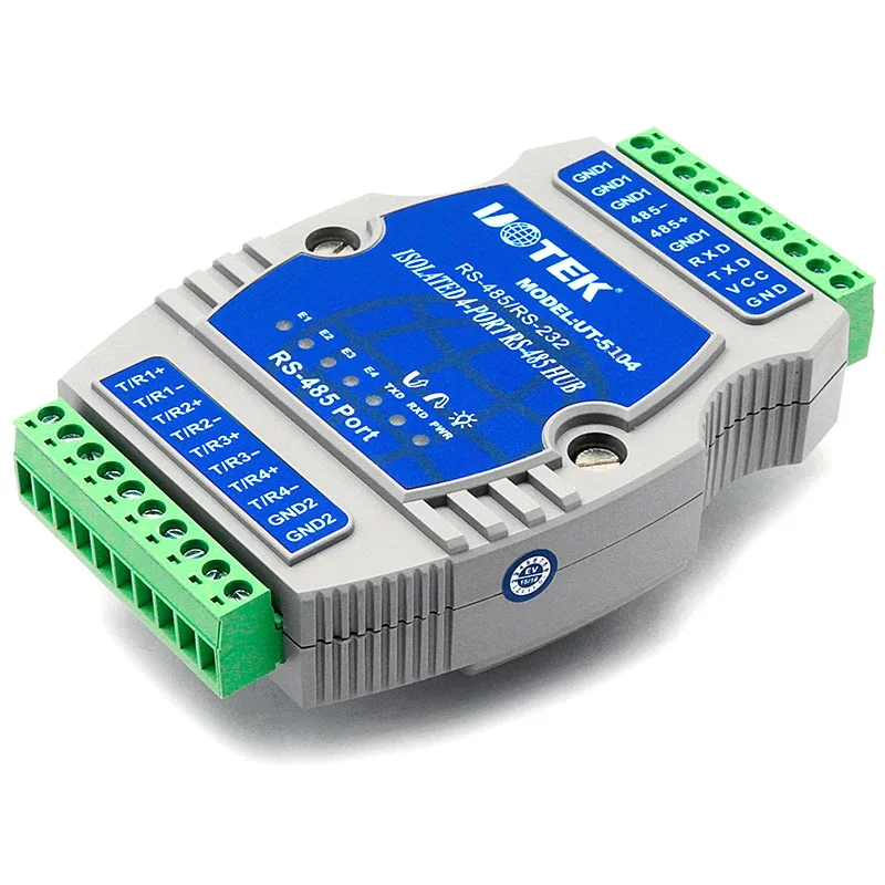 

(UTEK) RS232/485 до 4-Портовый RS485 концентратор, фотоэлектрическая изоляция, фотоэлектрический концентратор RS45 промышленного класса