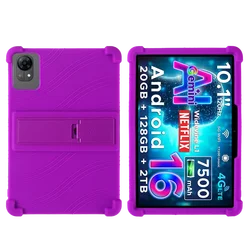 Kids Friendly Soft Silicone Protective Sleeve with Adjustable Stand (PURPLE)