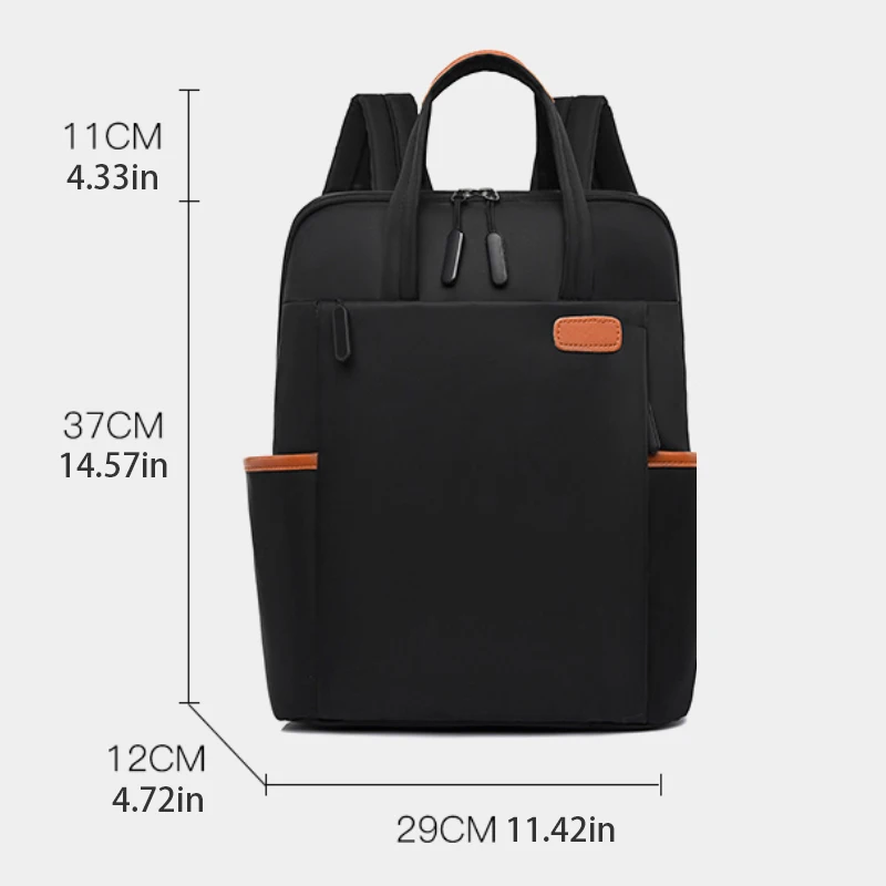 Laptop backpack with multiple pockets, adjustable shoulder straps, zipper closure, multi-purpose, school backpack