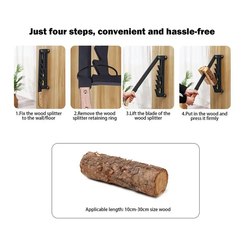 Wall Mounted Firewood Splitter Kindling Splitter For Wood Easy To Use Ergonomic Heavy Duty Portable Maul Wood Indoor