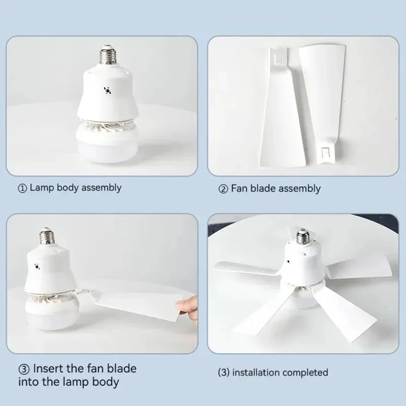 Ceiling Fan LED With Light Remote Control Dimmable 30W E27 Base Modern Smart Wireless Fans Lighting For Bedroom and Living Room 4