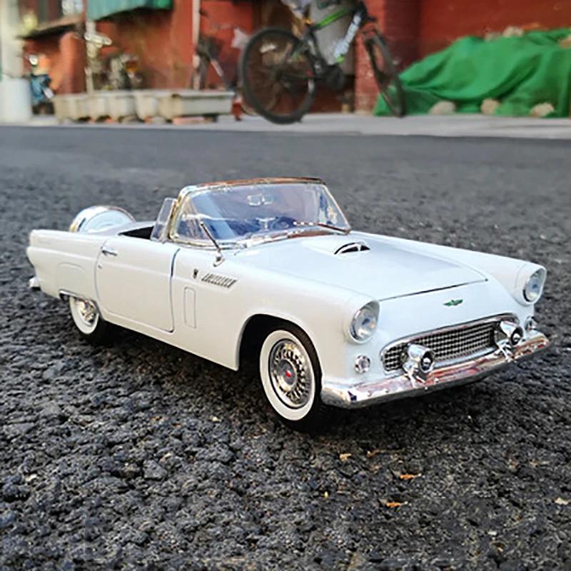

Diecast Alloy 1:18 1956 Ford Thunderbird White Convertible Vintage Car Model Adult Classic Collection Gift Display Souvenir