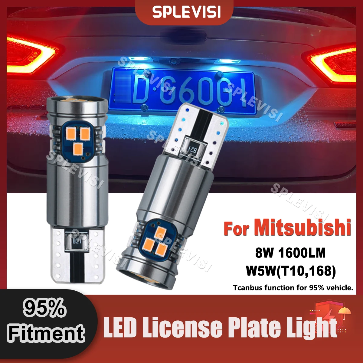 

2PCS T10 W5W 1600LM LED License Number Plate Light Bulbs For Chevy Chevrolet Impala Malibu Tahoe Equinox Traverse Cruze Colorado