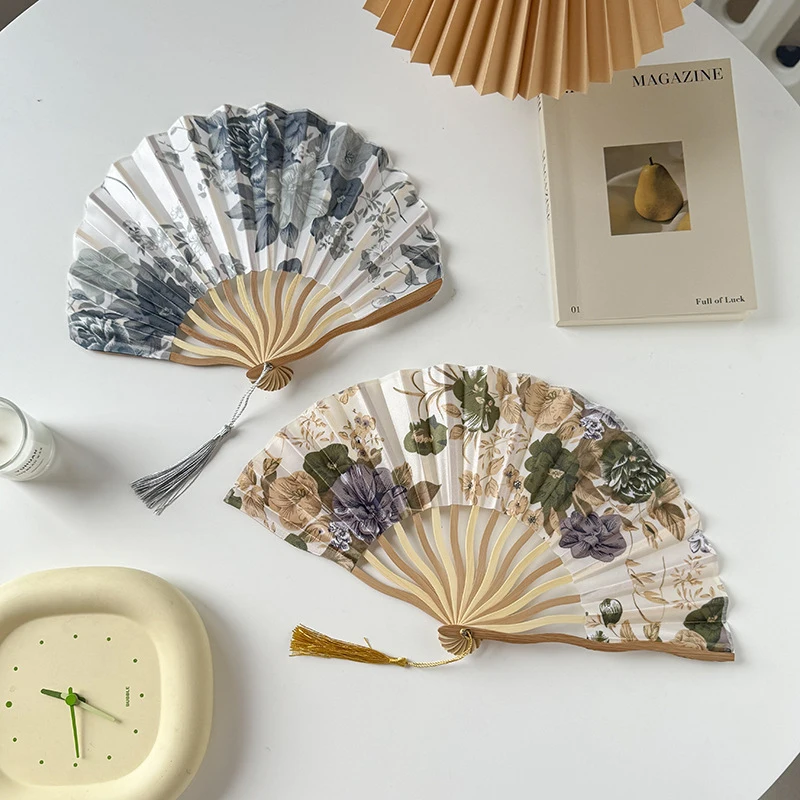 Chinese Japanese Style Silk Folding Fan Wedding Art Gift