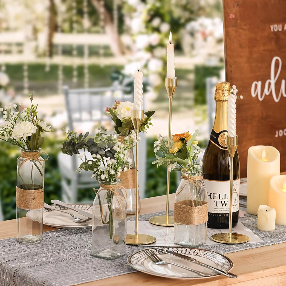 Lot De 4 Vases Carrés En Verre Transparent 12,7 X 12,7 Cm - Pour Centre De Table, Mariage, Bougies Ou Fleurs