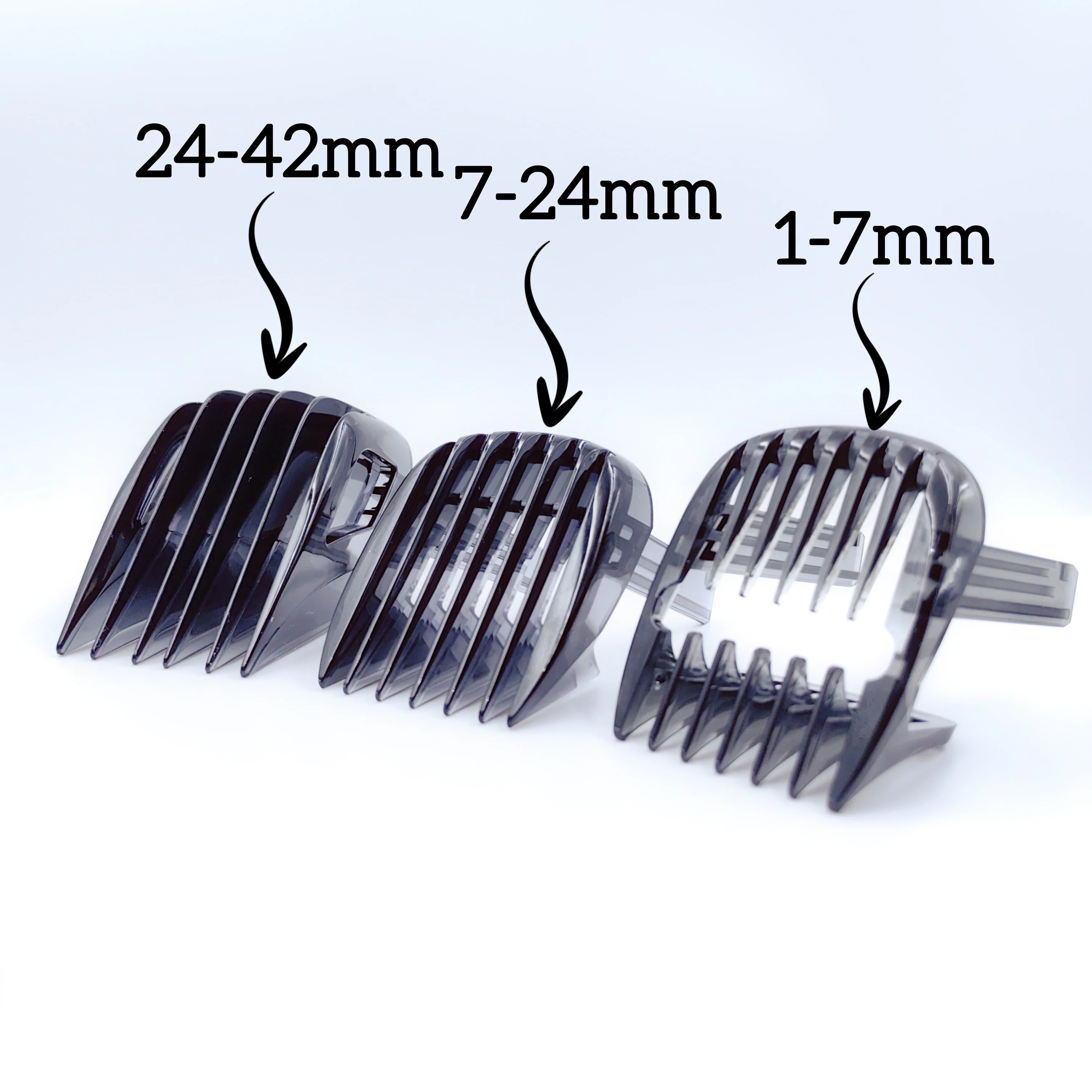 Replacement 1-7mm/7-24mm/24-42mm Comb Compatible with Philips Norelco HC9450 HC9490 HC9452 HC7460 Hair Beard Clipper Trimmer hair clipper comb