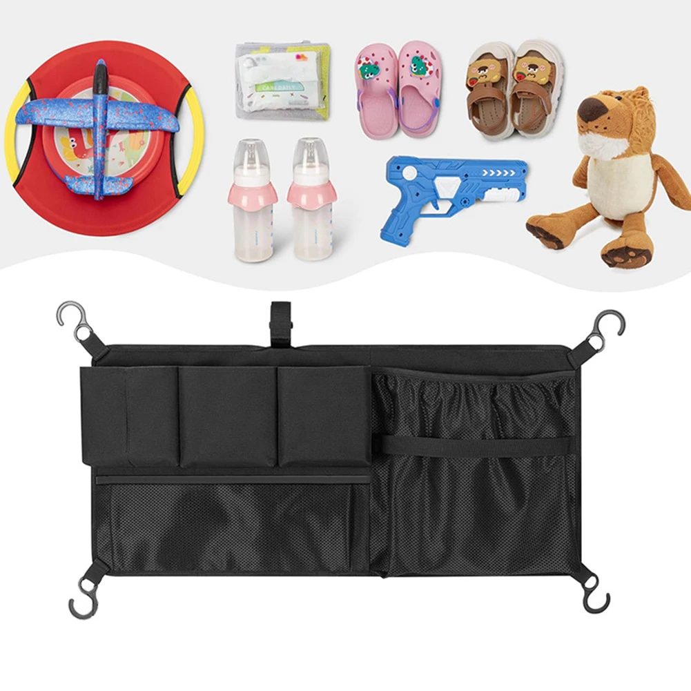 Easy Installation Cargo Net Bag Camping Organizer Stroller Cargo Net Elastic Installation Hooks Large Storage Capacity