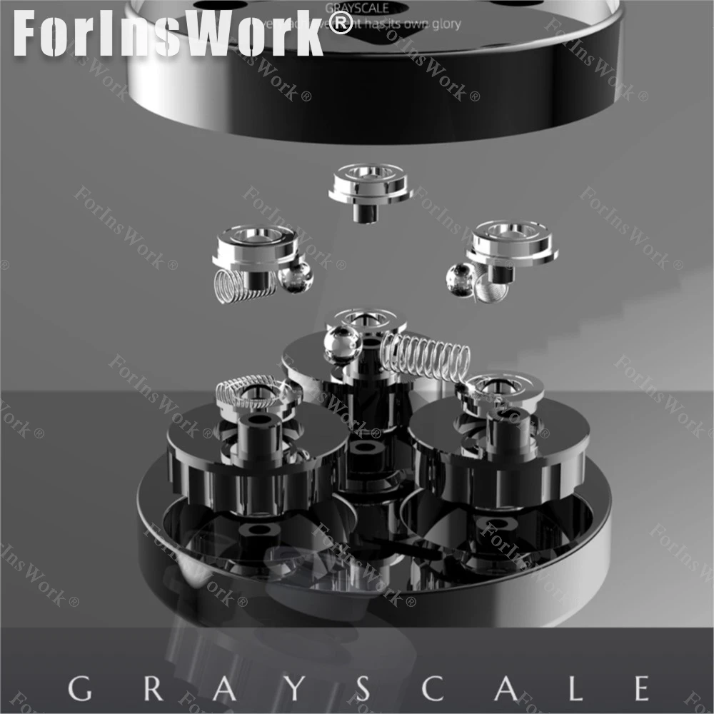 그레이스케일 EDC 포춘 코인 3축 로커 암 연결 직접 푸시 회전 손가락 끝 트렌디한 EDC 스트레스 완화 장난감