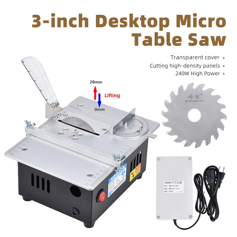 3 Inch Mini Table Saw Suitable for Cutting High-density Boards. Hardwood, Acrylic Board, Bakelite Board, ABS Board, PVC Board canvas painting board round artist boards panels panel oil stretched blank acrylic drawing white circle large canvases fine 40cm