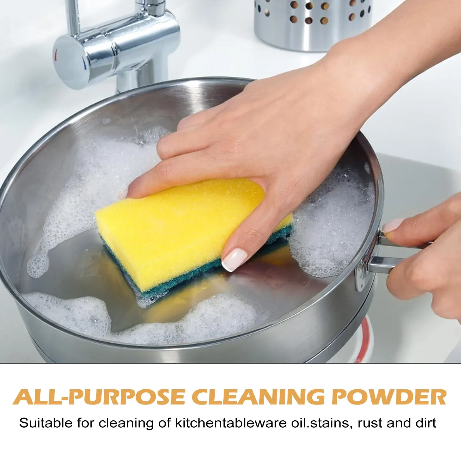 3pcs 250g Household Kitchen Cleaner Multifunction Kitchen Bathroom Cleaning Tools Powder Cleaner for Oil Stains Rust Dirt