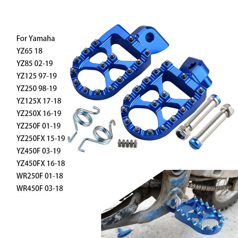 

Motorcycle Footrest Footpeg Foot Pegs For Yamaha YZ 65 85 125 250 125X 250X 250FX 450FX WR 250F 450F YZF WRF 250 450 2001 - 2019